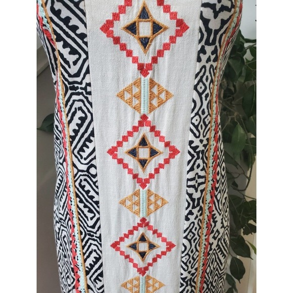 THML Womens Multicolor Polyester Round Neck Sleeveless Knee Length Dress Size S - Picture 3 of 10